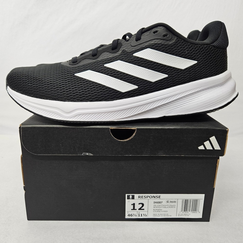 Adidas Response Running Shoes IH6007 Core Black White Men's Size 12